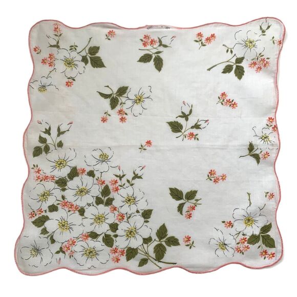 Floral Cottage Core Bridesmaid Wedding Handkerchief Granny Vintage - Picture 4 of 4